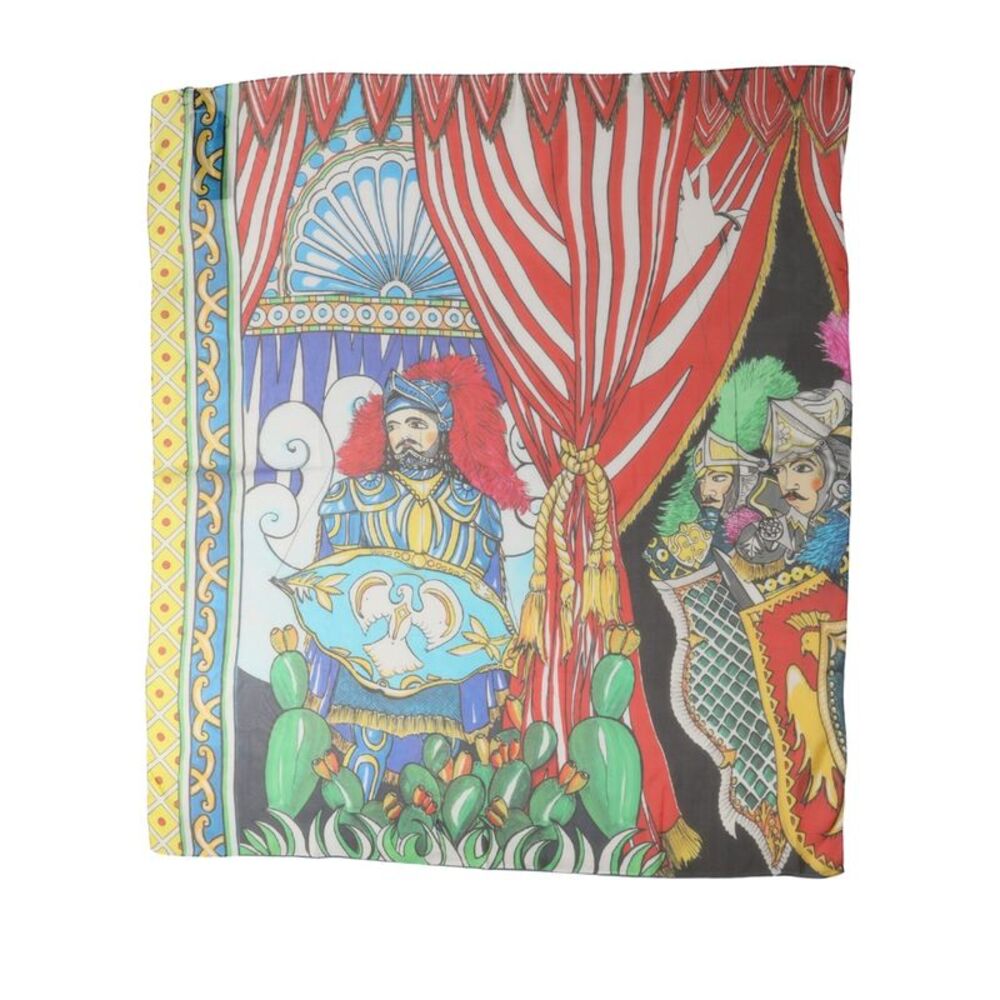 Dolce & Gabbana Multicolor Silk Printed Square Foulard Women's Scarf